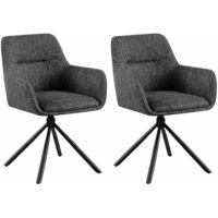 Set di 2 sedie in tessuto Tipton grigio scuro
