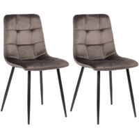 Set di 2 sedie da pranzo Tilde grigio Velluto
