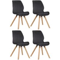 Set di 4 sedie Luna grigio scuro Velluto