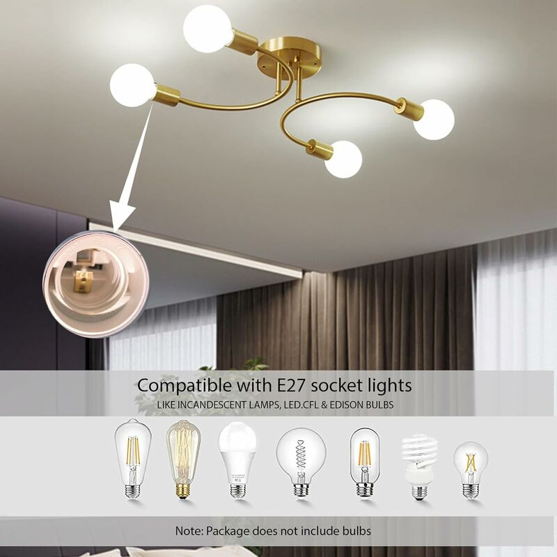 Delaveek Plafonnier en Cristal, Lustre LED Moderne, Lampe LED Plafond pour  Salon Chambre Salle de Bain Or(Ampoule non incluse) - Cdiscount Maison