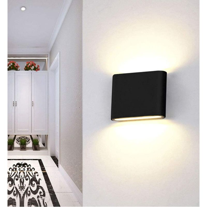 Universal - Applique murale LED 1PC 6W en alliage d'aluminium AC85-265V  mural allée couloir escalier chambre à coucher porche décoration applique  murale côté lit (lampe chaude noire) - Appliques - Rue du