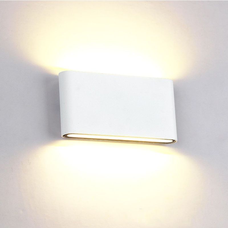 Applique murale LED IP65 Salon Lampe de couloir Escalier Lampe murale Déco  Extérieur 12W Blanc Blanc chaud 2 pièces