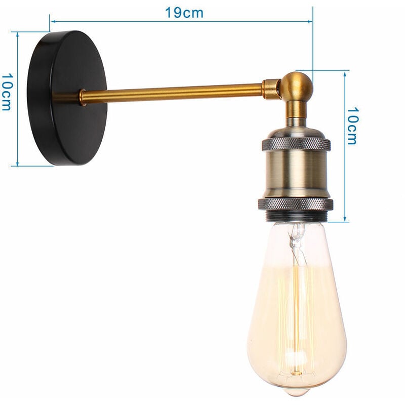 SUC-douille de lampe vintage E26 E27 (Noir)Support De Lampe De