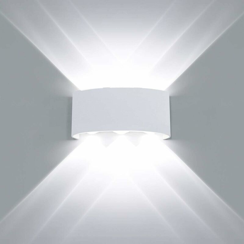 Stoex - 7W Applique Murale Interieur LED Up Down Lampe Murale Design Blanc  froide pour Salon Chambre Chemin (Noir) - Appliques - Rue du Commerce
