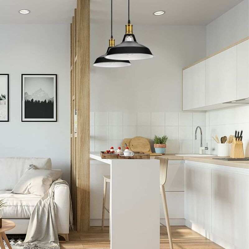 Stoex - 2x Applique murale luminaire vintage design rétro en fer bois E27  lustre suspension éclairage intérieur salon chambre cuisine blanc -  Appliques - Rue du Commerce
