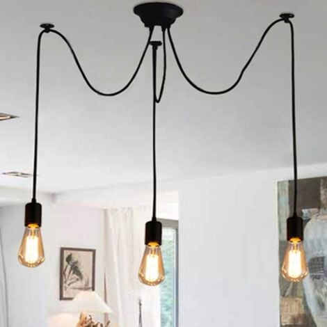 Fil de suspension lustre et luminaire Noir Douille E27