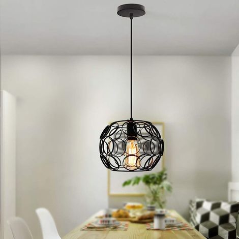 STOEX Lustre Suspension industrielle de Fer E27 Géométrie Nid Style Nordique Luminaire Rétro Lampe pour Restaurant Bar Cafe