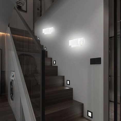 24W LED Appliques Murales Interieur Blanc Simple Design Murale Applique pour Couloir Escalier Salon Chambre ( Blanc froide )