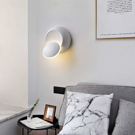 salon GCDN Spot de lecture lampe de chevet LED projecteur pivotant à 360° pour chambre à coucher chevet noir chaud support mural 