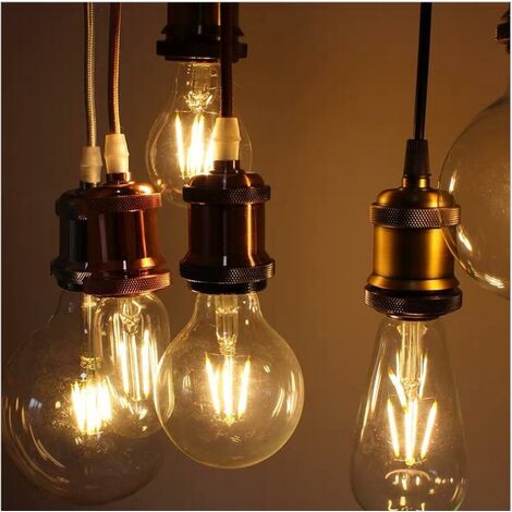 Vintage Douille lampe pour Ampoule culot Edison E27 Douille Culot de Lampe  Avec Interrupteur en Cuivre pour plafond DIY Lot de 2 Pcs