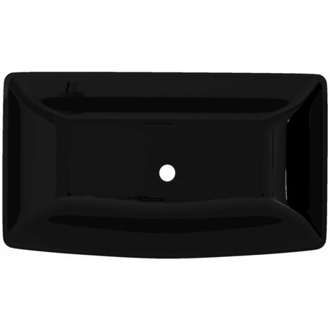 Vasque rectangulaire céramique Noir pour salle de bain vidaXL