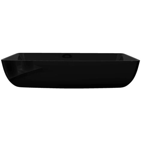 Vasque rectangulaire céramique Noir pour salle de bain vidaXL