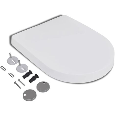Soft-close Toilet Seat with Quick-release Design White Square vidaXL