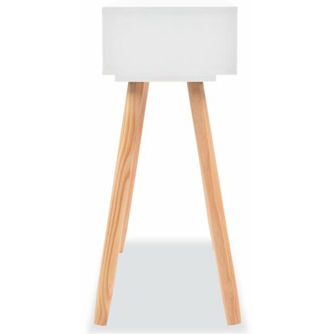 Tavolo Consolle in Legno di Pino Massello 80x30x72 cm Bianco vidaXL 363465