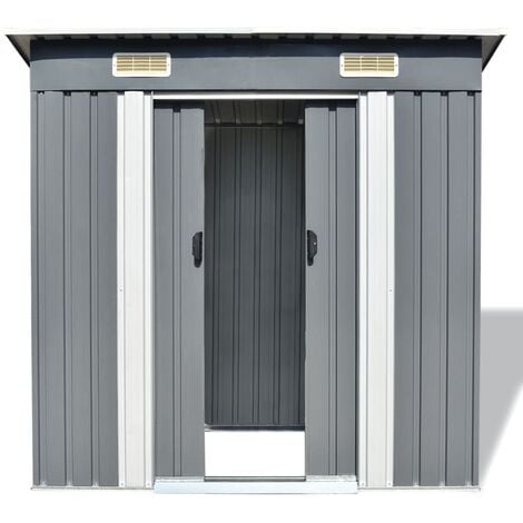 Garden Shed Grey Metal vidaXL