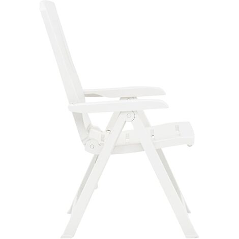 Garden Reclining Chairs 2 pcs Plastic White vidaXL