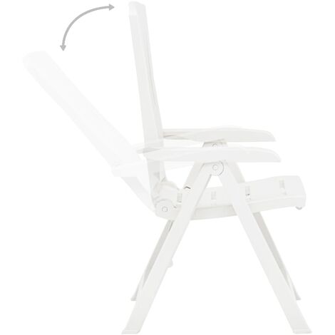 Garden Reclining Chairs 2 pcs Plastic White vidaXL