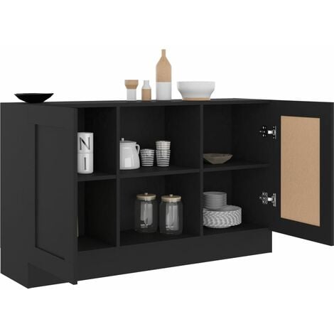 Buffet Noir 120x30,5x70 cm Aggloméré