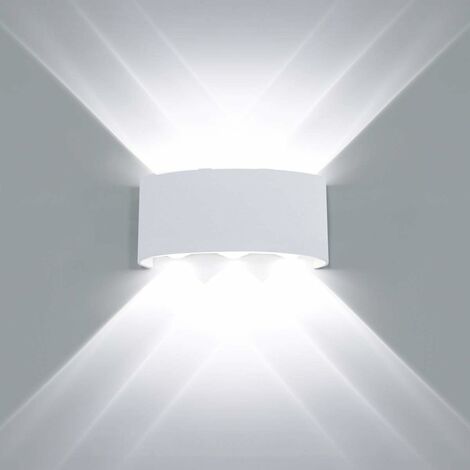 2x Applique Murale Interieur LED 30CM Lampe Murale 12W Blanc Froid  Luminaire Mural Moderne pour Chambre Salon Escalier Couloir