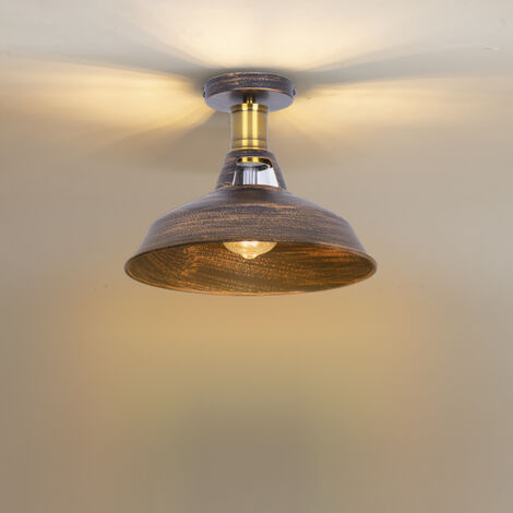 3 Suspensions Lumineuses Vintage Métal - Lustre Industriel E27 Corde Ajustable - Laiton