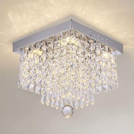 LED Lustre Plafonnier en Cristal Acier Inoxydable Moderne Lampe de Plafond, Pendentif Style Design élégant Lumière K9 Cristal - Transparent