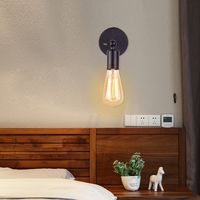 Applique Murale Simple Industrielle en Fer , Loft Lampe Luminaire Contemporaine Loft E27 pour Maison Café Cuisine Salon et Chambre hôtel, Noir