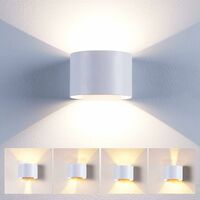 Applique Mural Interieur 12W LED Blanc, Lampe murale Moderne Up and Down Design Pour Couloir Escalier Salon (Blanc Chaud)