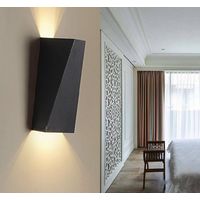 10W Applique Murale Intérieur LED Lampe Décorative Moderne Créatif Originale Éclairage Design Lumiaire Aluminium Noir pour Chambre Maison Couloir Salon - Blanc Chaud