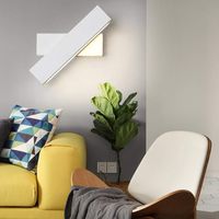 12W Applique Murale LED Lampe Blanche Designe Créatif Luminaire Intérieur Rotation de presque 360 degrés Lampe de Mur pour Chambre Salon Bureau Couloir (Blanc)