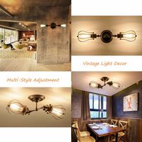 Applique Murale Industrielle Vintage Lampe 2 lumières Retro pour Maison de Café Loft Cuisine Salon et chambre d'hôtel (Bronze)