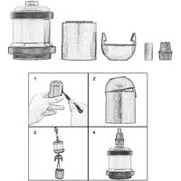 Lot de 3 Edison Douille E27 Spirale DIY Adaptateur de Lampe Aluminium Vintage Rétro Argenté pour Lustre Suspension