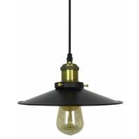 Rétro Suspension industrielle 22CM Lustre Abat-Jour Lampe de Plafond luminaire E27 Noir
