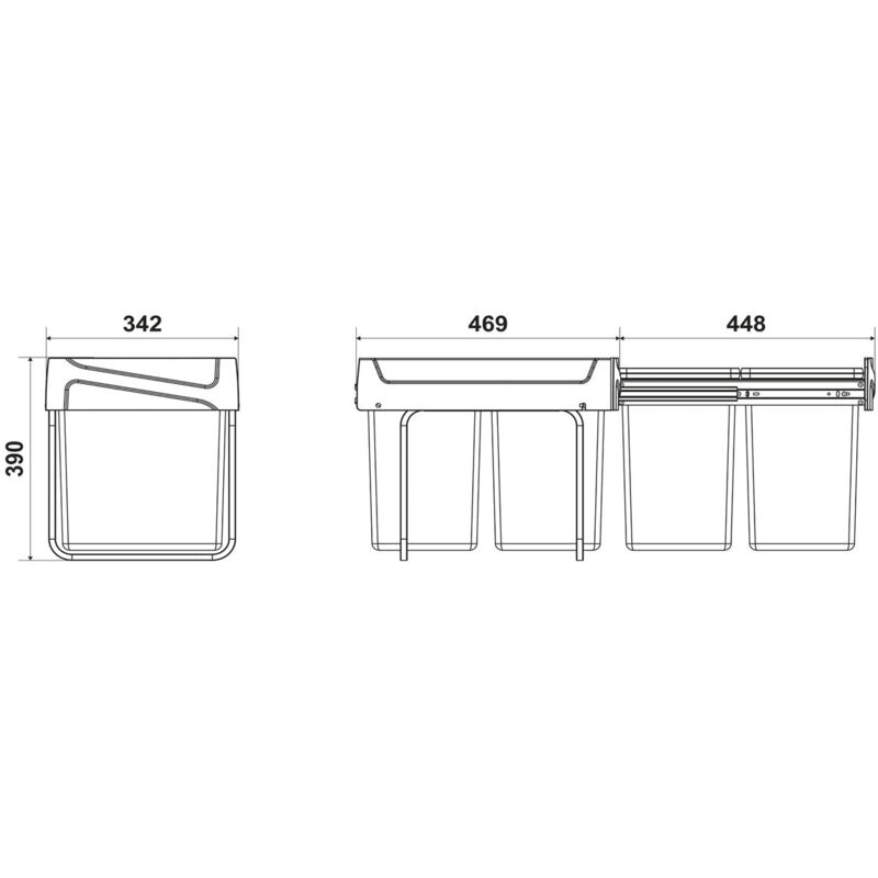 Poubelle Cuisissimo Poubelle de cuisine encastrable JOKA - 2x20