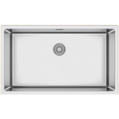 Évier inox sous-plan 1 bac 750x440 mm – Vidage manuel – Meuble sous évier 80 cm minimum – Trop plein inclus – Luisina (1/4)
