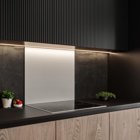 Cuisissimo – Crédence de cuisine en verre trempé brillant 6mm – Largeur 90 cm – Hauteur 50 cm – Installation facile avec silicone transparent