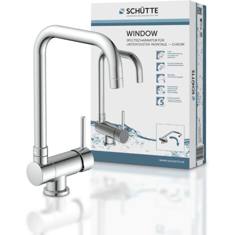 Schütte – Robinet rabattable chrome – Hauteur sous bec 260 mm – Type de bec rabattable – Débit 9.2 l/min à 3 bars – Installation facile sous-fenêtre