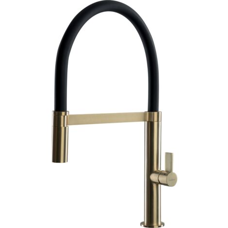 Robinet douchette Luisina inox massif PVD doré MAHÉ (1/2)