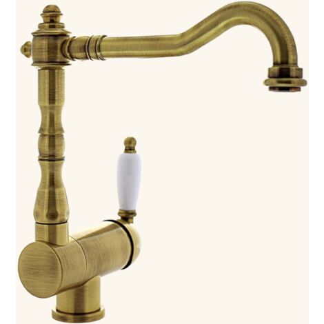 Paffoni – Robinet rabattable vintage vieux bronze – Hauteur sous bec 200mm – Débit 13 l/min – Type de bec rabattable – Rotation 360°