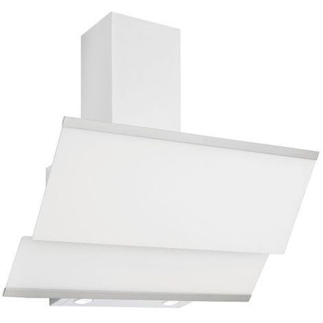 Silverline – Hotte plafond 90 cm en verre trempé blanc – Débit d'air max 621 m³/h – Niveau sonore max 65 dB – Éclairage LED intégré