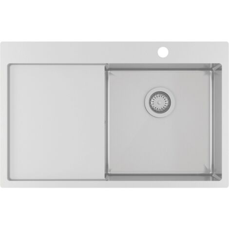 Evier inox Helika LUNY 1 bac - 1 égouttoir à gauche