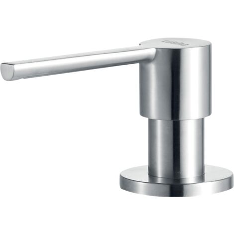 Cuisissimo – Distributeur de savon encastrable inox massif 300 ml – Fixation murale – Intégration cuisine minimaliste – Tête amovible pour recharge facile (1/5)
