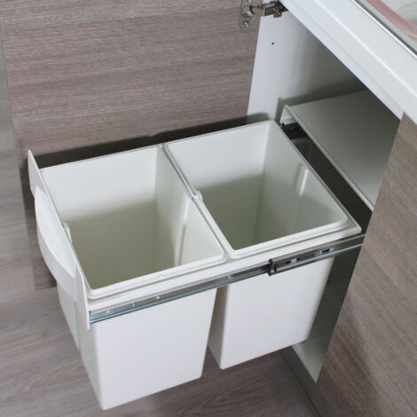 Poubelle de cuisine encastrable - 2x20L - 40cm Cabinet - Furnica
