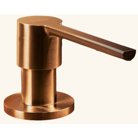 Distributeur de savon encastrable – Inox massif et cuivre – Capacité 300 ml – Tête amovible pour rechargement facile – Luisina
