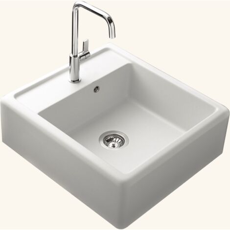 Évier timbre d'office granit blanc grisé Kümbad KIWI 1 bac 595x630
