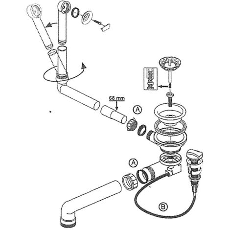Villeroy & Boch – Vidage complet lavabo Ø 90 mm – Siphon gain de place pour évier ARCHITECTURA – Évacuation efficace sous évier - CUIPD254