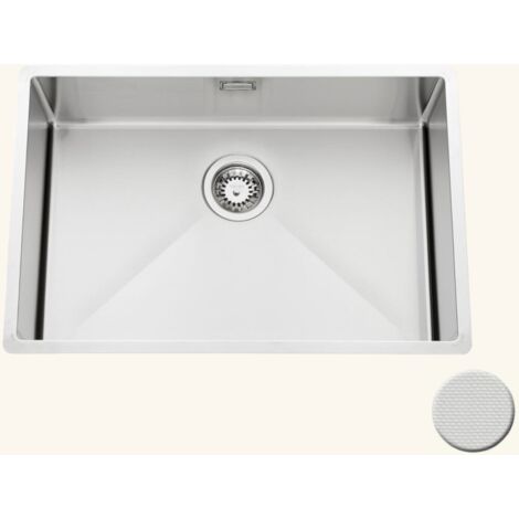 Évier sous-plan inox nid d'abeille 1 bac 670x450 mm – Pose sous-plan – Trop plein inclus – Pour meuble 80 cm minimum – Luisina