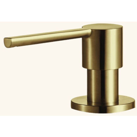 Distributeur de savon encastrable inox doré 300 ml – Tête amovible pour rechargement facile – Élégant pour cuisine moderne – Luisina