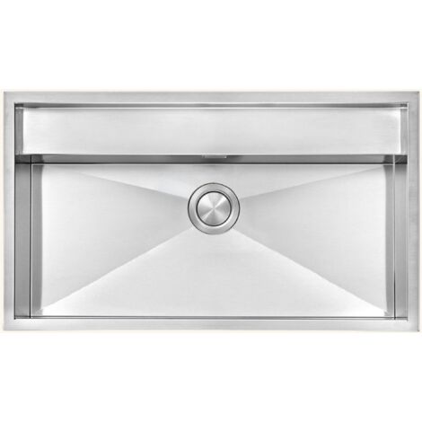 Évier timbre d'office inox lisse DIAMANTE 1 bac (1/5)
