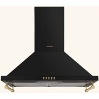 Silverline – Hotte décorative murale pyramide 90 cm – Extraction – Débit d'air max 644 m3/h – Classe énergétique A – Noir mat – Commande tactile
