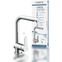 Schütte – Robinet mitigeur douchette extractible 300mm – Bec pivotant 360° – Débit 7.1 l/min – Normes Européennes 1111-817-1717